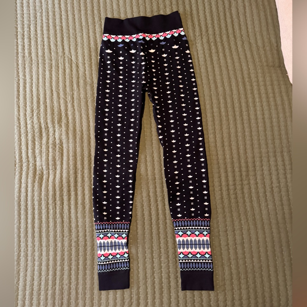 Sweaty Betty Black and Pink Patterned Leggings